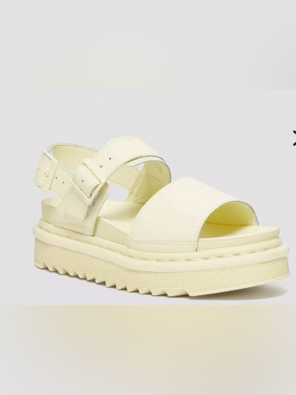 Dr. Martens Voss Mono Platform Sandals Pale Yellow US 9 EU 41 Minimalist Grunge - Picture 2 of 9
